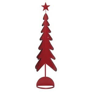 Transpac Metal 30 in. Red Christmas Dimensional Tree - 1 of 2