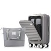 2/3/4 PCS Luggage Set, 20"+24"+28" Suitcase with USB Port, Cup Holder, Travel Duffel Bag & Wet-Dry Toiletry Bag, Carry-On / Checked - ModernLuxe - 2 of 4