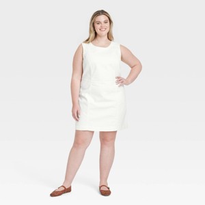 Women's Denim Mini Dress - Universal Thread™ White Wash - 1 of 3