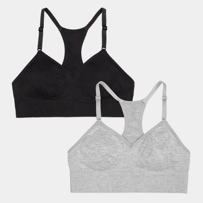 Fruit Of The Loom Girls' Spaghetti Strap Sports Bra 3-pack Black  Hue/passion Fruit/white 36 : Target