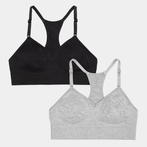Fruit of the Loom Girls Seamless Racerback Sports Bra 2 Pack  - 1 of 4