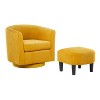 Yellow Swivel Accent Chair 360° Comfy Recliner Corduroy Arm Chair Single Sofa with Ottoman for Living Room Bedroom - 2 of 4