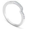Pompeii3 1/6ct Curved Notched Diamond Wedding Ring 14K White Gold - 2 of 4