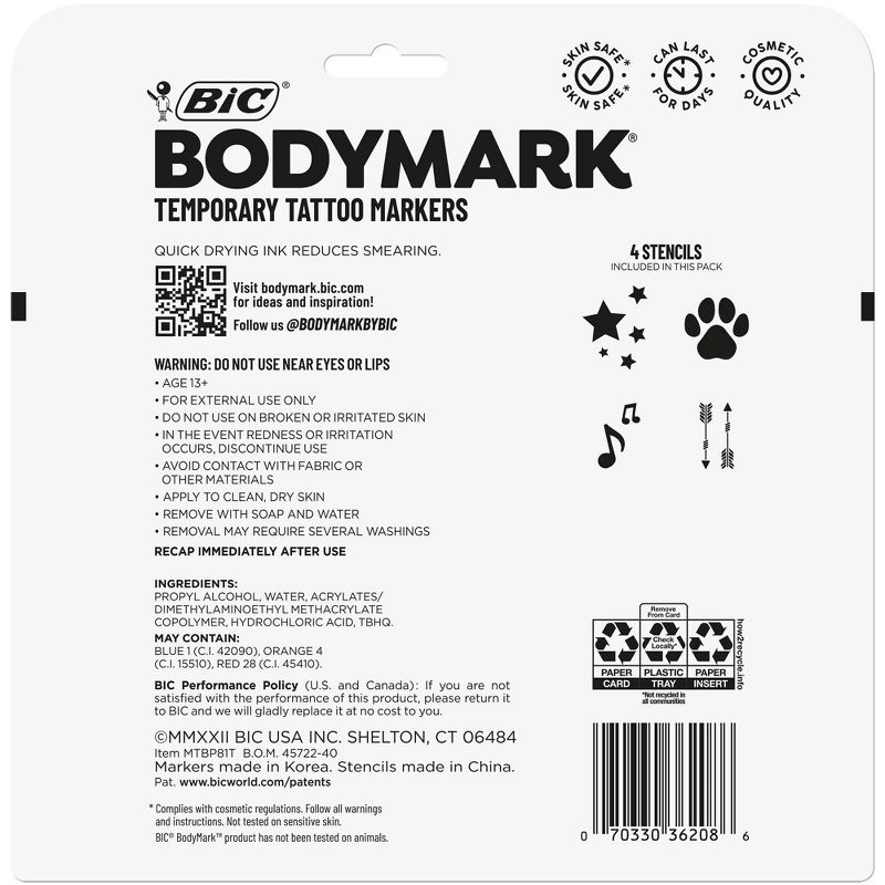 BodyMark by BIC 8pk Collection Tattoo Marker, 3 of 15