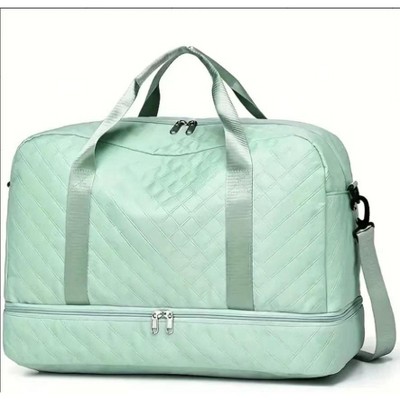 MaseiKar Three-dimensional Diamond Patterned Small Square Tote, Crossbody bag with Dry Wet Separation & Double-sided Pockets,