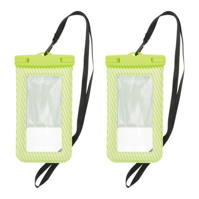 Unique Bargains Full Stripe Mobile Waterproof Bag 2 Pcs