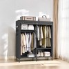 Freestanding Portable Closet Organizer, 65 Inch Heavy Duty Wardrobe Closet with Cover Closet Storage 2 Hanging Rails, 3 Shelves, 4 Side Pockets - 4 of 4