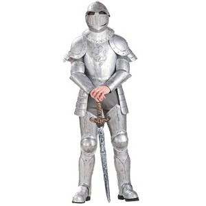 Forum Mens Medieval Knight in Shining Armor Costume - One Size Fits Most - Gray - 1 of 1