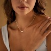 Dainty Heart Initial Necklace 14K Gold Plated A-Z Letter Pendant - 2 of 4