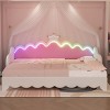 Twin Size Extending Daybed with Upholstered Frame, Crown Headboard and LED Lights, Converts to Queen Platform Bed-Maison Boucle - 2 of 4