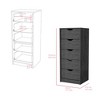 Sapphtopaz 5-Drawer Modern Dressers for Bedroom Narrow Drawer Dresser Chest of Drawers for Bedroom, Closet, Entryway, Living Room - 4 of 4
