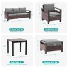 Sonkuki 9 Pieces Patio Sofa & Ottomans & Chair & Coffee Table Set, Conversation Couch with Cushion - 3 of 4