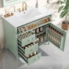 MAYEERTY 36" Bathroom Vanity Ceramic Sink Top Solid Wood MDF Flip Drawer Adjustable Shelf Metal Handles - 3 of 4