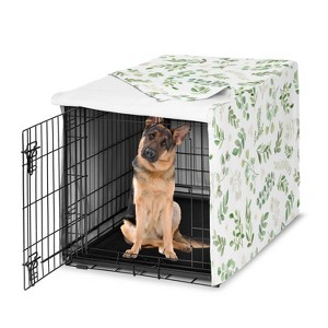 Sweet Jojo Designs Dog Crate Kennel Cover 48in. Botanical Green and White - 1 of 4
