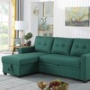 ChicFurnit Sectional Sofas Pull Out Design with Storage Chaise and Removable Cushions for Living Room, Green, 53"*82"*34.5" - 4 of 4