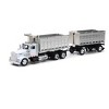 New Ray Kenworth W900 Dump Truck with Twin Dump Body White and Chrome "Long Haul Trucker" Series 1/43 Diecast - 3 of 3