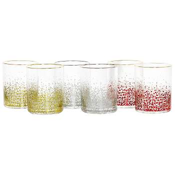 Laurie Gates California Designs Audrey Hill 6 Piece 13.5oz Double Old Fashion Glass Set in Assorted Colors