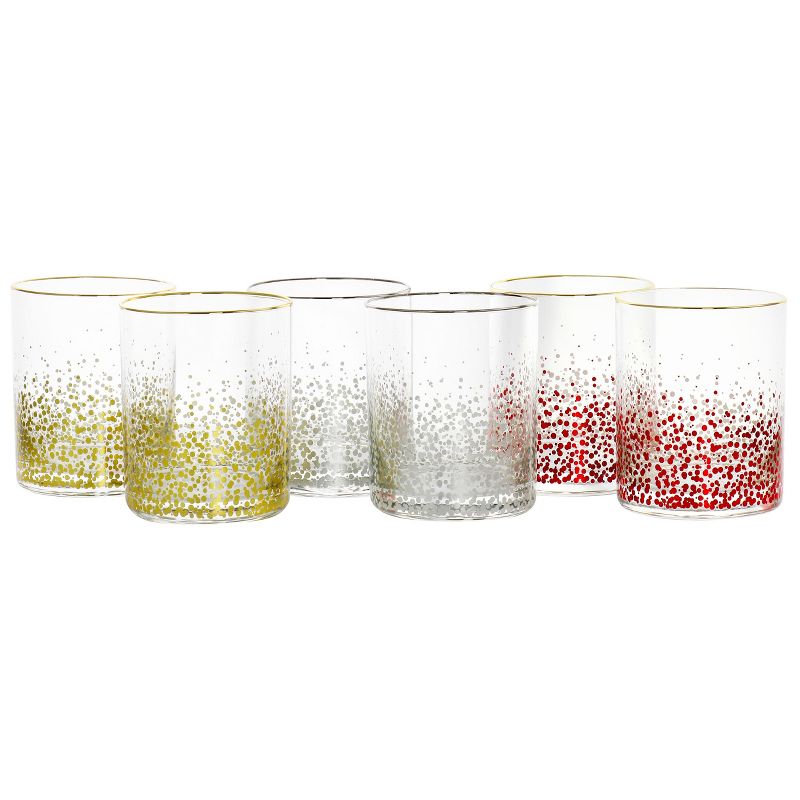 Laurie Gates California Designs Audrey Hill 6 Piece 13.5oz Double Old Fashion Glass Set in Assorted Colors, 1 of 9