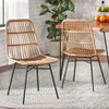 5pc Greenville Dining Set Natural/Black - Lifestorey: Mid-Century Modern, MDF, Wicker Chairs - 4 of 4