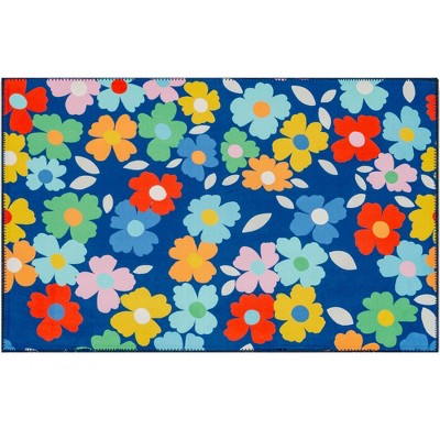 Olivia's Home Fun Flowers Indoor Doormat – 22"x32" Rectangle with Cheerful Floral Design for Indoors
