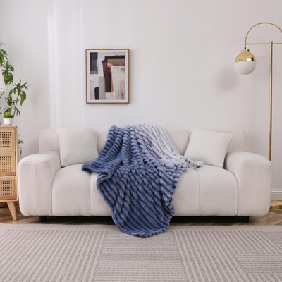 Kate Aurora Lux Ultra Soft & Plush Umbra Ombre Designed Oversized Accent Throw Blanket - 50 in. W x 70 in. L