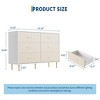 Modern White Dresser, Wooden Chest of Drawer with Metal Legs, White, 47.2" D x 15.5" W x 33.5" H, Storage Cabinet for Bedroom, Living Room, Entryway - 2 of 4