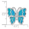 Black Bow Jewelry Sterling Silver, Created Opal & CZ Butterfly Pendant, 20mm - 4 of 4
