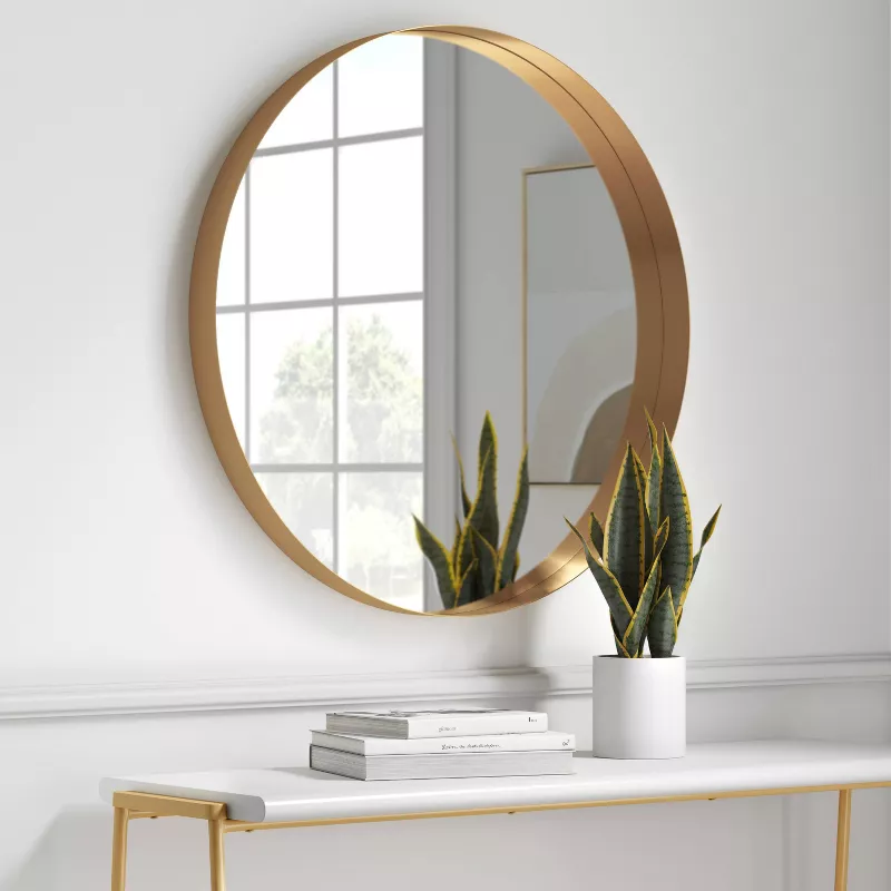 30 Flush Mount Round Decorative, Round Decorative Mirror Gold