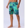 INSPIRE CHIC Men's Tropical Floral Print Elastic Waist Drawstring Hawaiian Summer Beach Swim Shorts - 2 of 4
