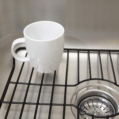Black Coated Steel Medium Sink Protector with Center Opening