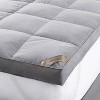 Hotel Laundry King Charcoal Down Top Mattress Topper: 100% Cotton, 233 Thread Count, Dual Fill with 70% Down & 30% Polyester Fiber - 2 of 3