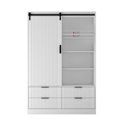 NicBex Armoire Wardrobe Closet Storage Cabinet with Door & Shelves & Drawers for Bedroom