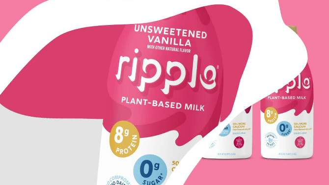 Ripple Dairy-Free Unsweetened Original Milk - 48 fl oz, 2 of 8, play video
