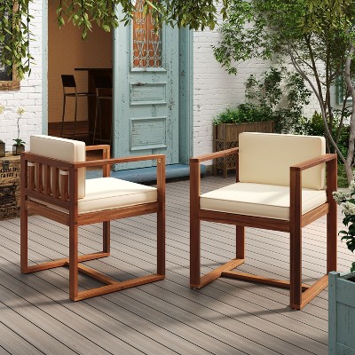 NicBex Dining Chairs Set of 2 Upholstered Chair Dining Room Kitchen Chairs with Armrests and Open Backrests for Kitchen