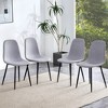 TiramisuBest Set of 4 Grey+Black Spoon Dining Chairs, Fabric Back with Metal Frame for Dining Room, Kitchen, or Cafe - 3 of 4