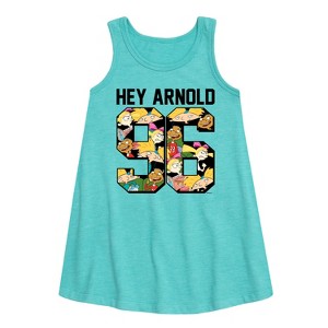 - Hey Arnold! - Arnold 1996 Graphic Sleeveless Aline Dress - 1 of 3