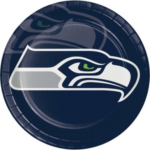24ct Seattle Seahawks Football Paper Plates - 1 of 3