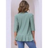 INSPIRE CHIC Women's 3/4 Sleeve Dressy Neck Ruffle Open Front Casual Eyelet Cardigans - 4 of 4