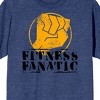 Gym Culture Yellow Fist Fitness Fanatic Unisex Adult's Navy Heather Graphic Tee - 2 of 3