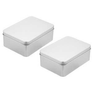 Unique Bargains Metal Mini Portable Rectangular Metal Tin Box 2 Pcs - 1 of 4