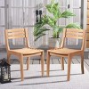 Anna Solid Teak Chair Indoor/Outdoor (Set Of 2) - PAT6502 - Natural - Safavieh - 3 of 4