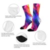 Colorful Rainbow Squares Women Printed Crew Socks Funny Funky Socks Soft Polyester Novelty Gifts for Artists Men - 4 of 4
