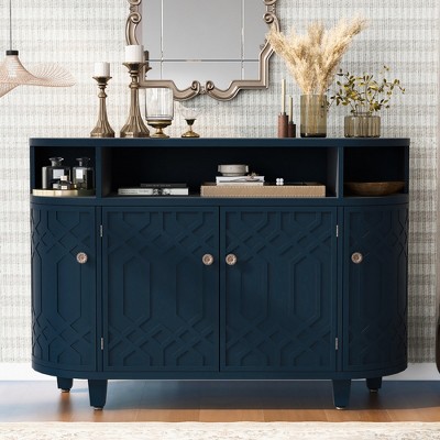 48'' Sideboard Buffet Cabinet, Coffee Bar Cabinet with Adjustable Shelves, Wood Console Table, Kitchen Pantry Storage Cabinet for Living Room