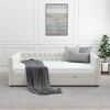 NicBex Full Daybed with Twin Trundle, Velvet Sofa Bed with Tufted Button Back, Upholstered Day Bed with Copper Nail Design - image 2 of 4