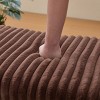 Syemin Ottomans and Benches Upholstered Ottoman Coffee Table Foot Rest, Footstool with Open Storage, Faux Fur Foot Stool, Brown, 30.7"*20.5"*17.7" - 4 of 4