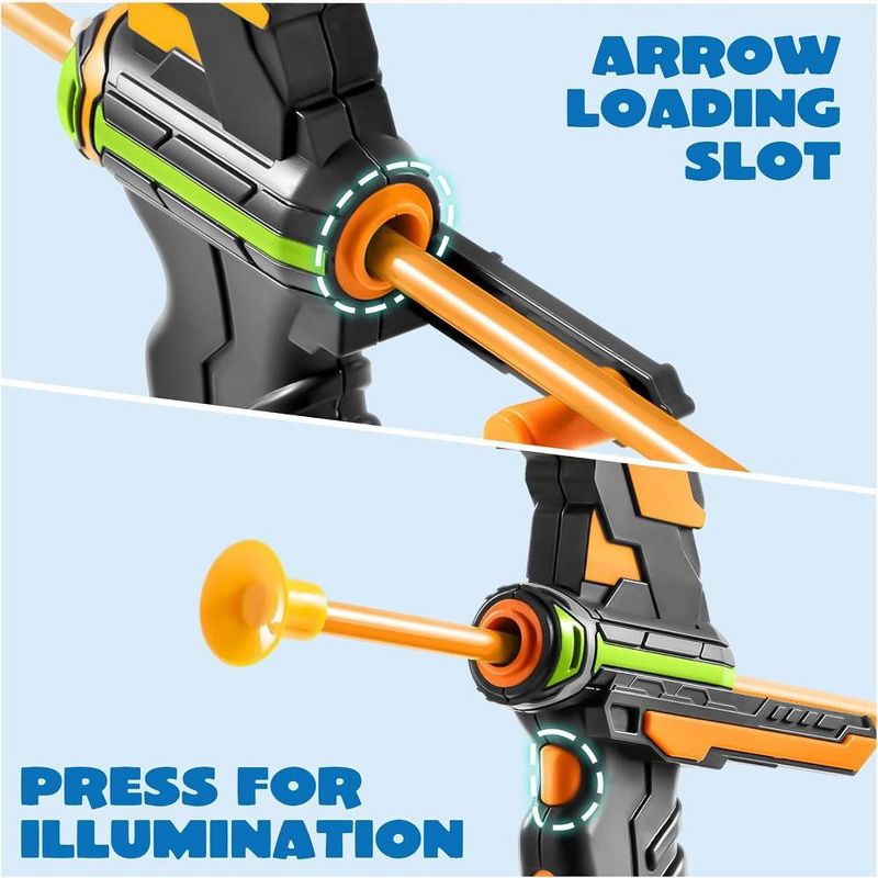 Syncfun Kids Bow and Arrow Set with Suction Cup Arrows, Target & Arrow Case, Outdoor Archery Set Toy Gift for Boys and Girls, 3 of 8