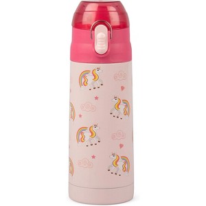 Bentology Double Wall Insulated 13oz Reusable Water Bottle for Kids - Cheetah - Spill Proof Lid, Stainless Steel - Keep Liquids Hot/Cold For Hours - - 1 of 4