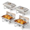 ROVSUN 4 Pack 9QT Chafing Dish for Buffet with Glass Lid, Chafers and Buffet Warmers Sets for Party Wedding - 2 of 4