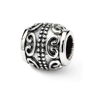 Black Bow Jewelry Sterling Silver Embossed Scroll Bali Bead Charm