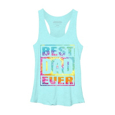 Women's Design By Humans Vintage Tie Dye Best Dad Ever By Racerback Tank Top